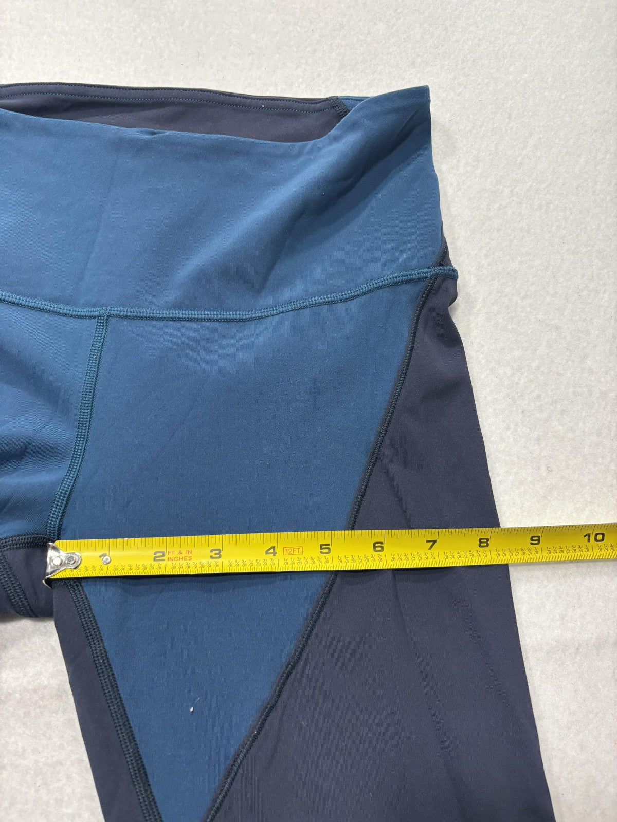 Lululemon Leggings Womens 4 Blue Colorblock High Rise 25" Inseam Ankle Yoga