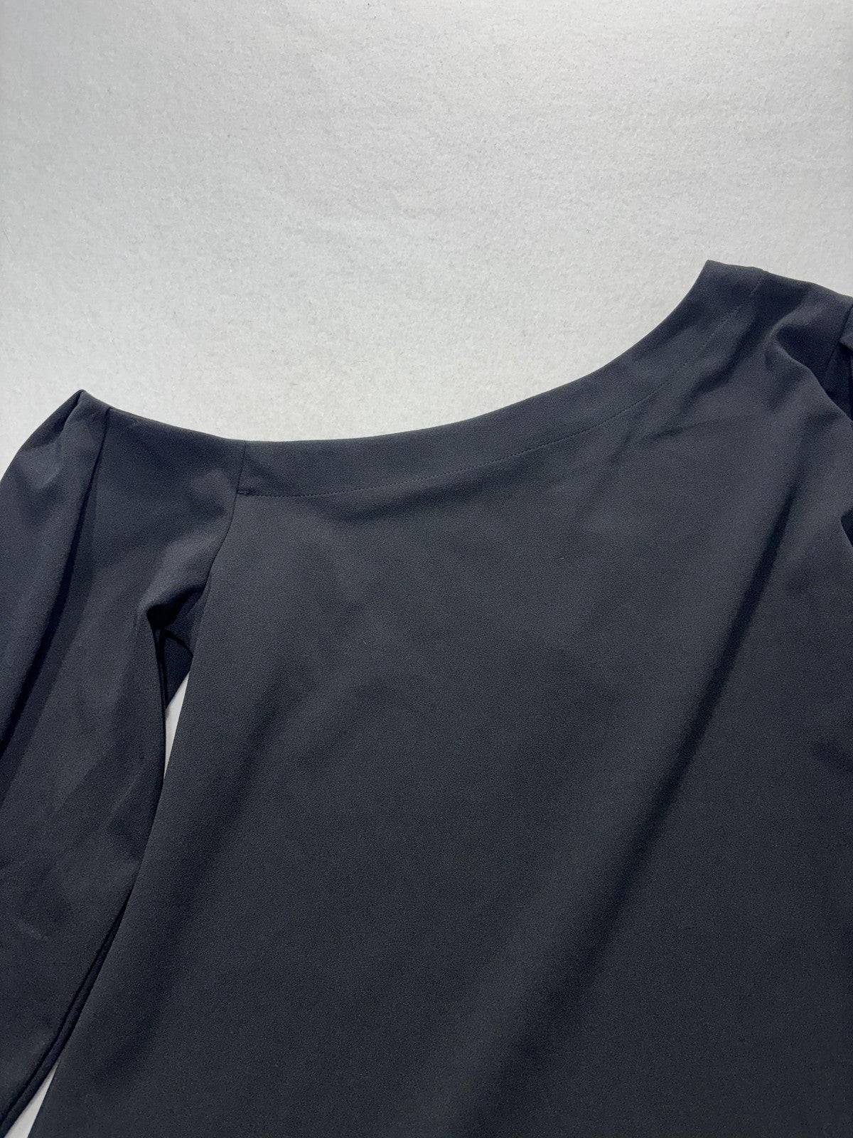 Banana Republic Blouse Womens Medium Black Off Shoulder Long Balloon Sleeve Top