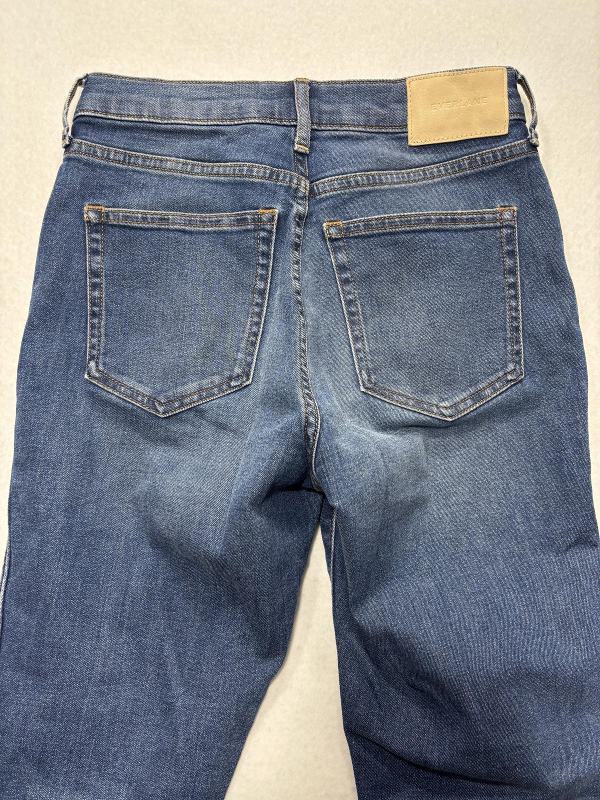 Everlane Jeans Womens 25 Ankle Blue High Rise Skinny Stretch Raw Hem 25x27