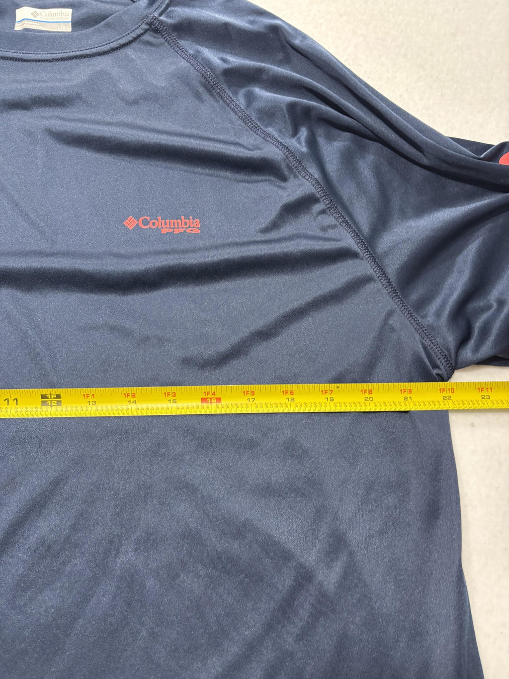 Columbia PFG Omni-Shade Shirt Mens Large Blue Long Sleeve Fishing UV Protection