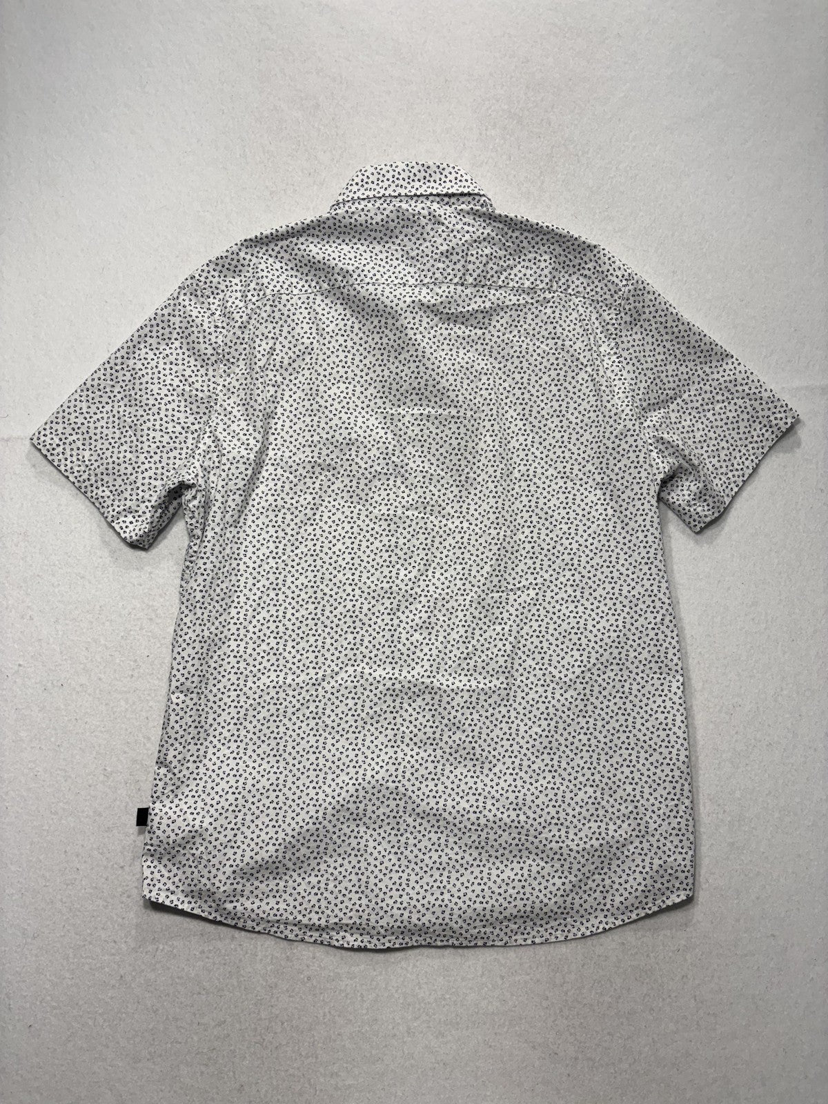 Michael Kors Shirt Mens Large White Floral Short Sleeve Button Up Slim Fit