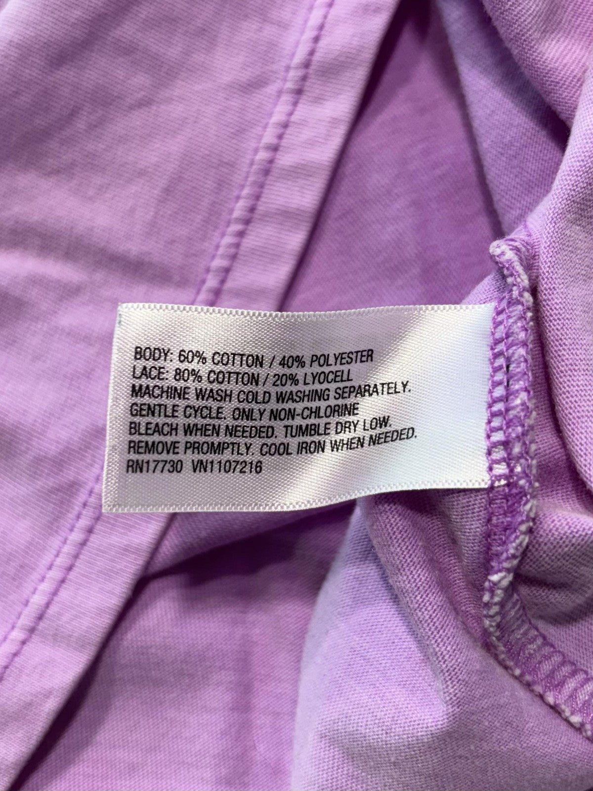 Mossimo Supply Co Tank Top Juniors L Purple Lace Racerback Jersey RN17730