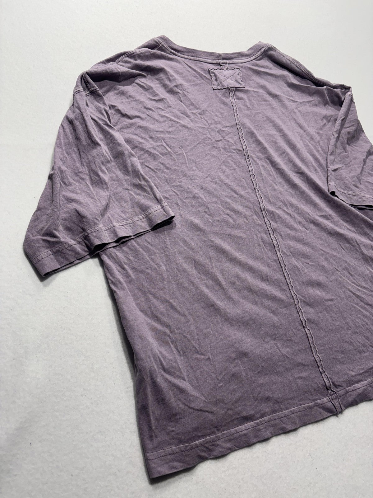 We The Free Shirt Womens Medium Purple Crew Neck Relaxed Fit Short Sleeve Cotton