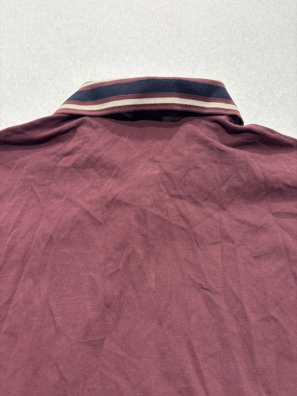 Armani Exchange Polo Shirt Mens Medium Red Logo Patch Striped Collar Knit
