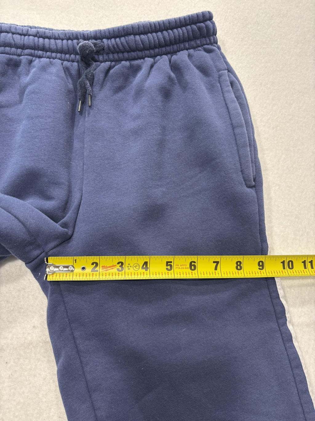 Athletic Works Pants Kids XL Blue Fleece Ankle Drawstring Side Stripe Casual