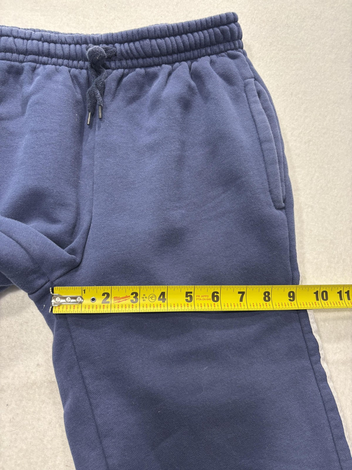 Athletic Works Pants Kids XL Blue Fleece Ankle Drawstring Side Stripe Casual