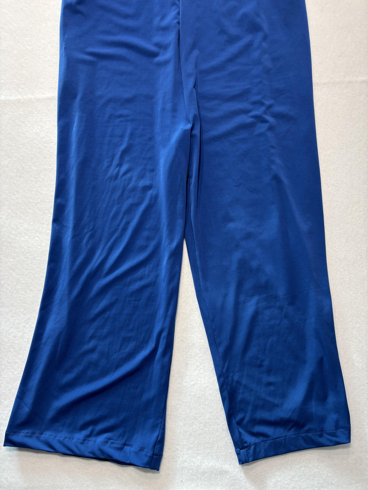 Chico's Jumpsuit Womens 2 Blue Sleeveless V Neck Wide Leg Stretch Pull On Dressy