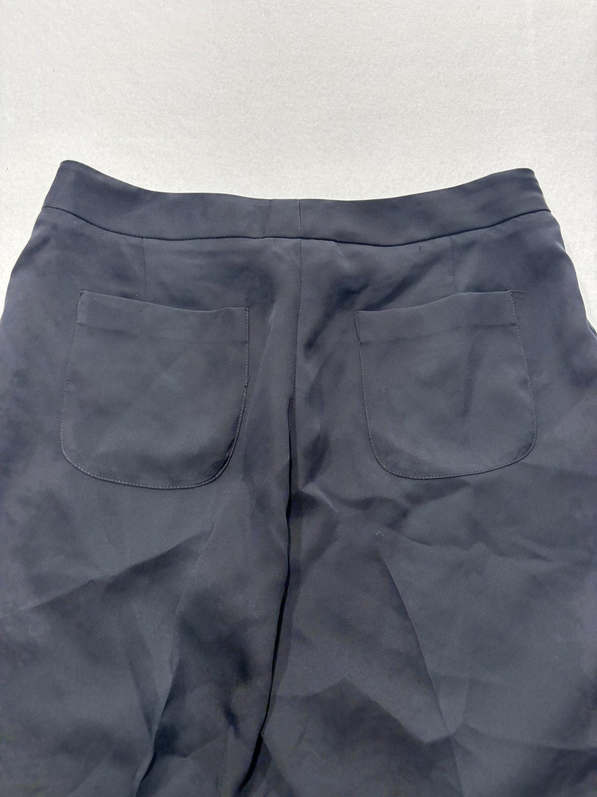 Rag & Bone Pants Womens 6 Black Cropped Straight Leg Cuffed Trousers Pockets