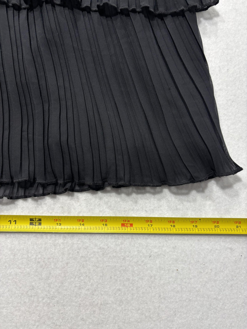 Crystal Doll Dress Juniors 5 Black Strapless Pleated Tiered Chiffon Mini Party
