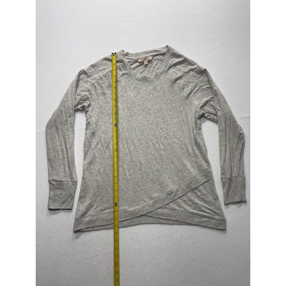 Philosophy Republic Clothing Top Womens Large Gray Long Sleeve Asymmetrical Hem