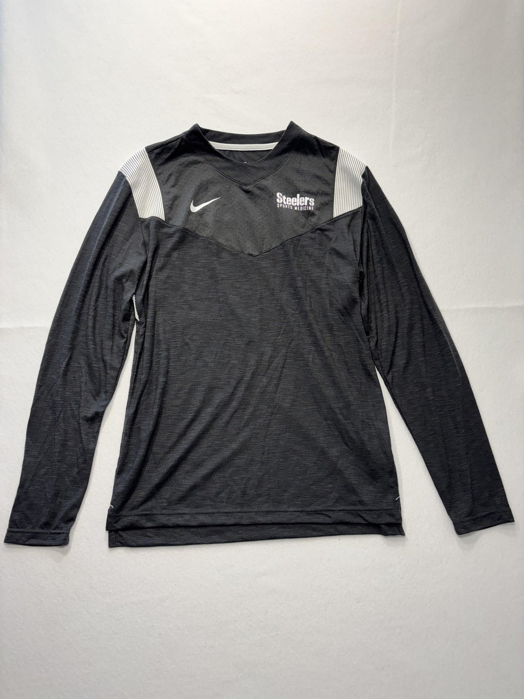 Pittsburgh Steelers Shirt Mens Medium Gray NFL Football Nike Dri Fit Long Sleeve