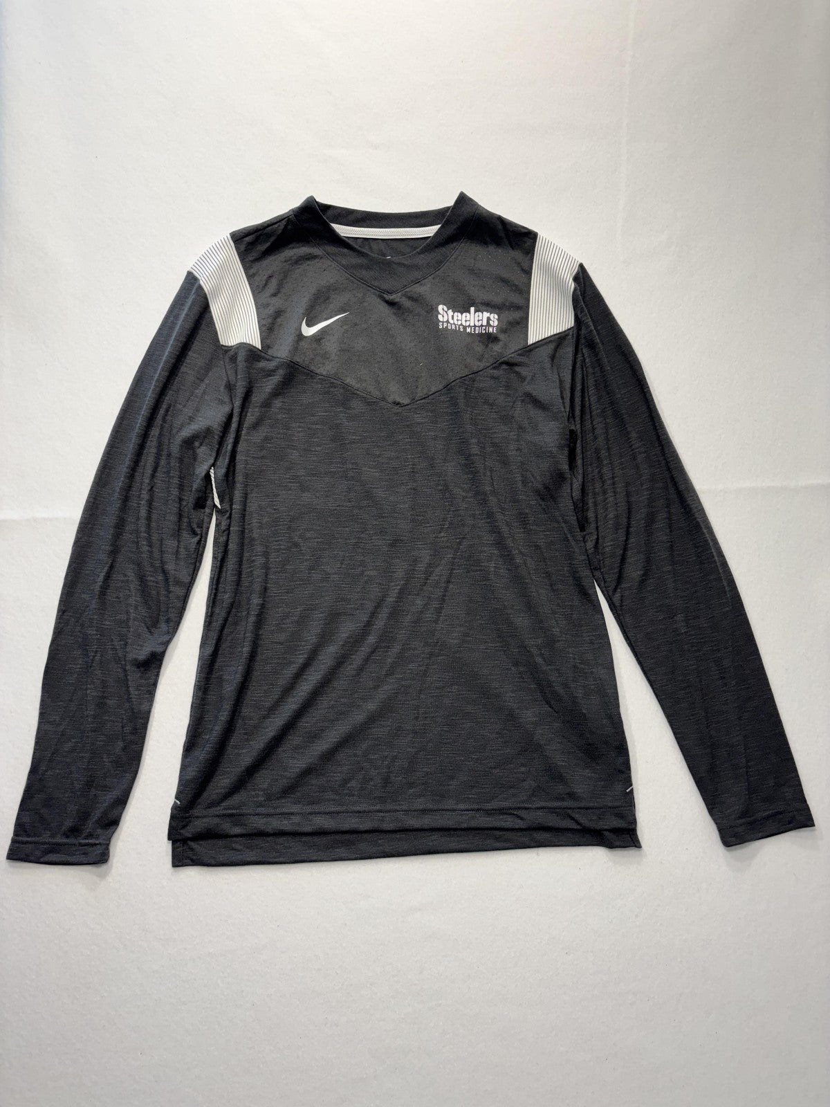 Pittsburgh Steelers Shirt Mens Medium Gray NFL Football Nike Dri Fit Long Sleeve