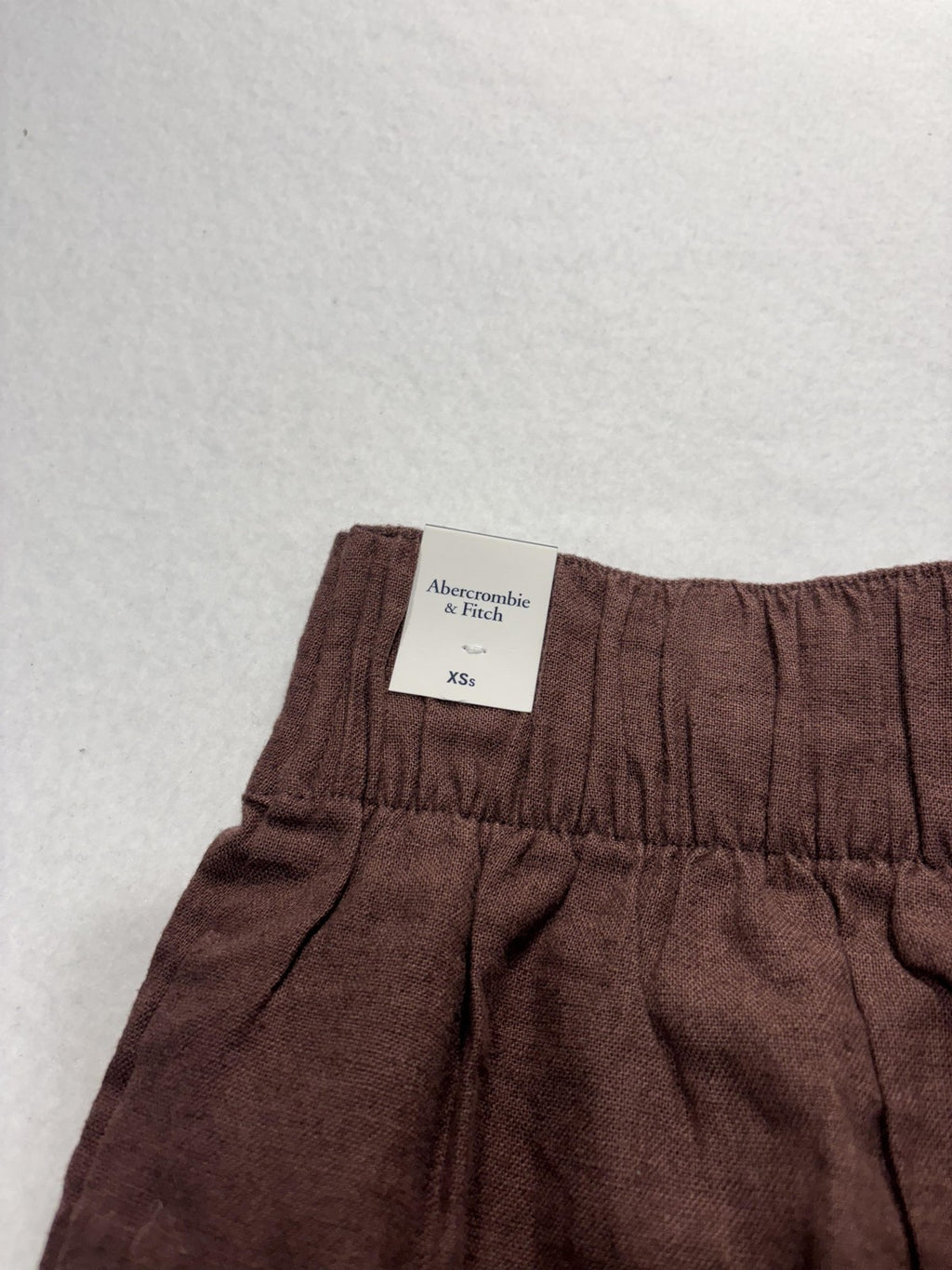 Abercrombie & Fitch Dress Pants Womens XS Short Brown Linen Wide Leg Pull On