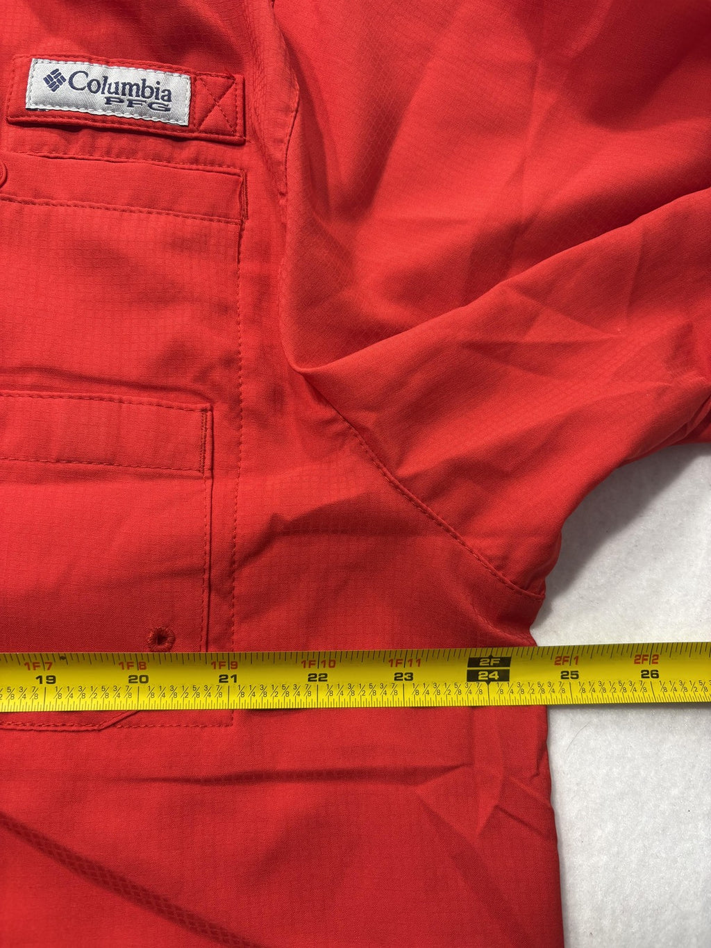 Columbia PFG Tamiami Shirt Mens Large Red Short Sleeve Fishing Button Up Vented