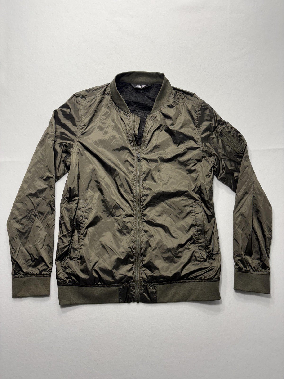 The North Face Jacket Womens Medium Green Nylon Bomber Full Zip Lightweight