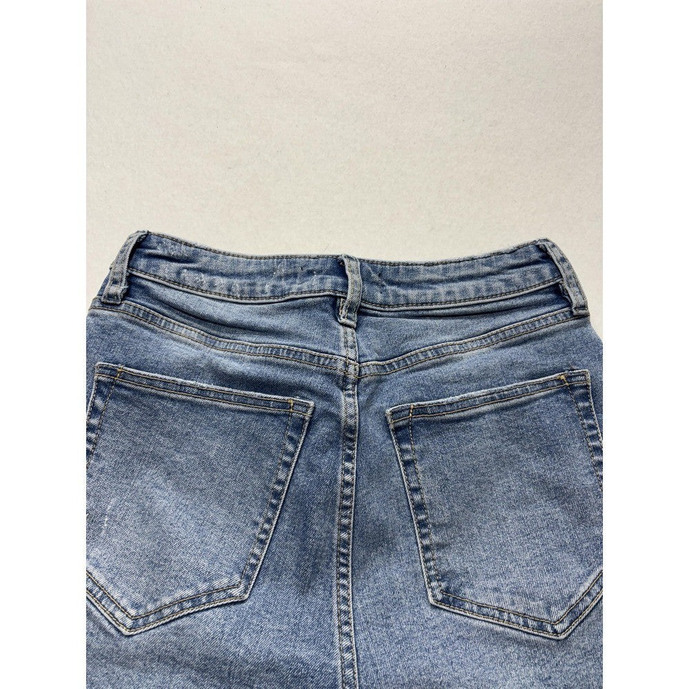 We The Free Shorts Womens 26 Blue Distressed Cut Off Raw Hem Denim Summer