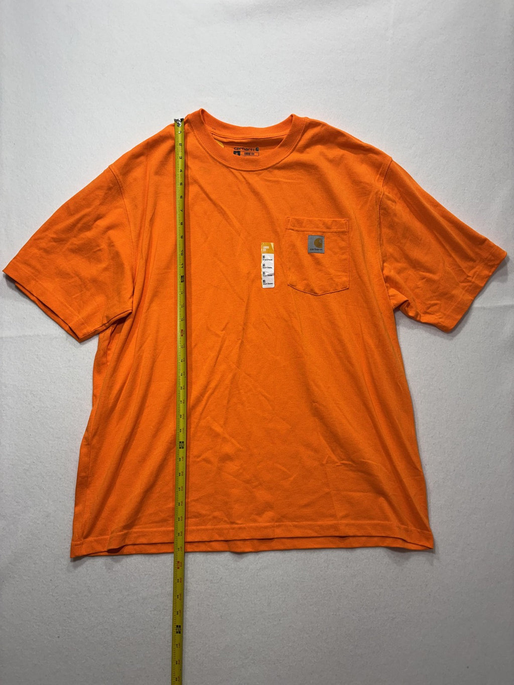 Carhartt Shirt Mens XL Orange K87 Loose Fit Pocket T-Shirt Heavyweight Workwear