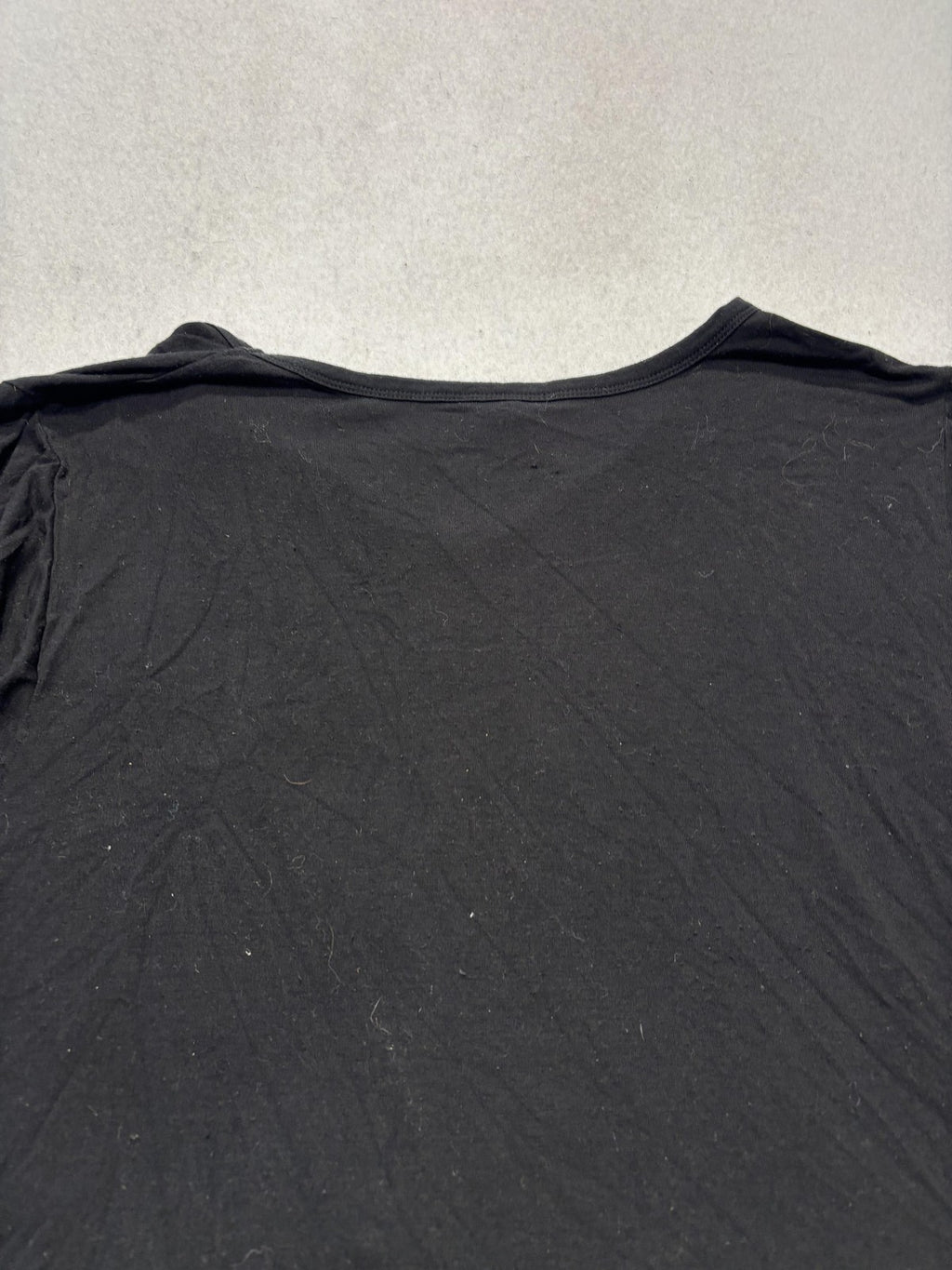 Time And Tru Shirt Womens 2XL Black V Neck Ruffle Hem Peplum Tee TT231000719978