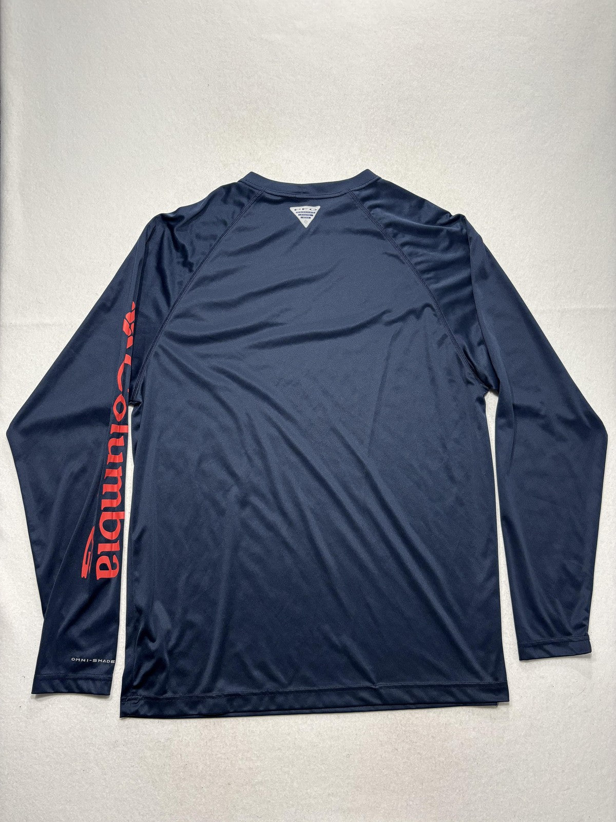 Columbia PFG Omni-Shade Shirt Mens Large Blue Long Sleeve Fishing UV Protection