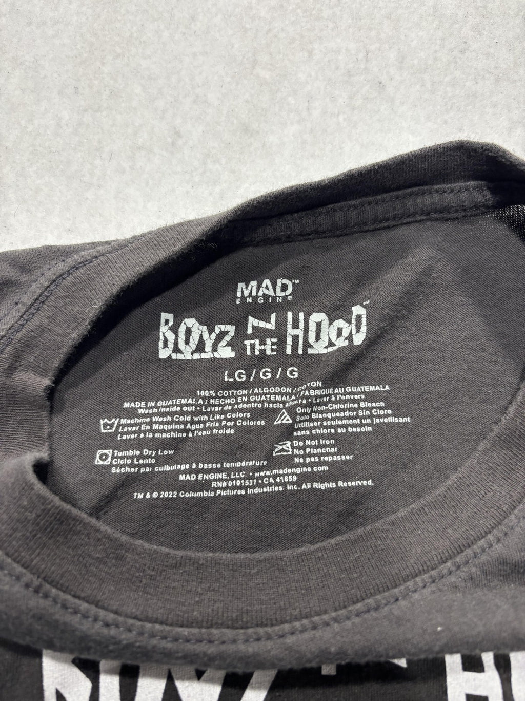Mad Engine Boyz N The Hood Shirt Mens Large Black 1991 Movie Graphic Tee