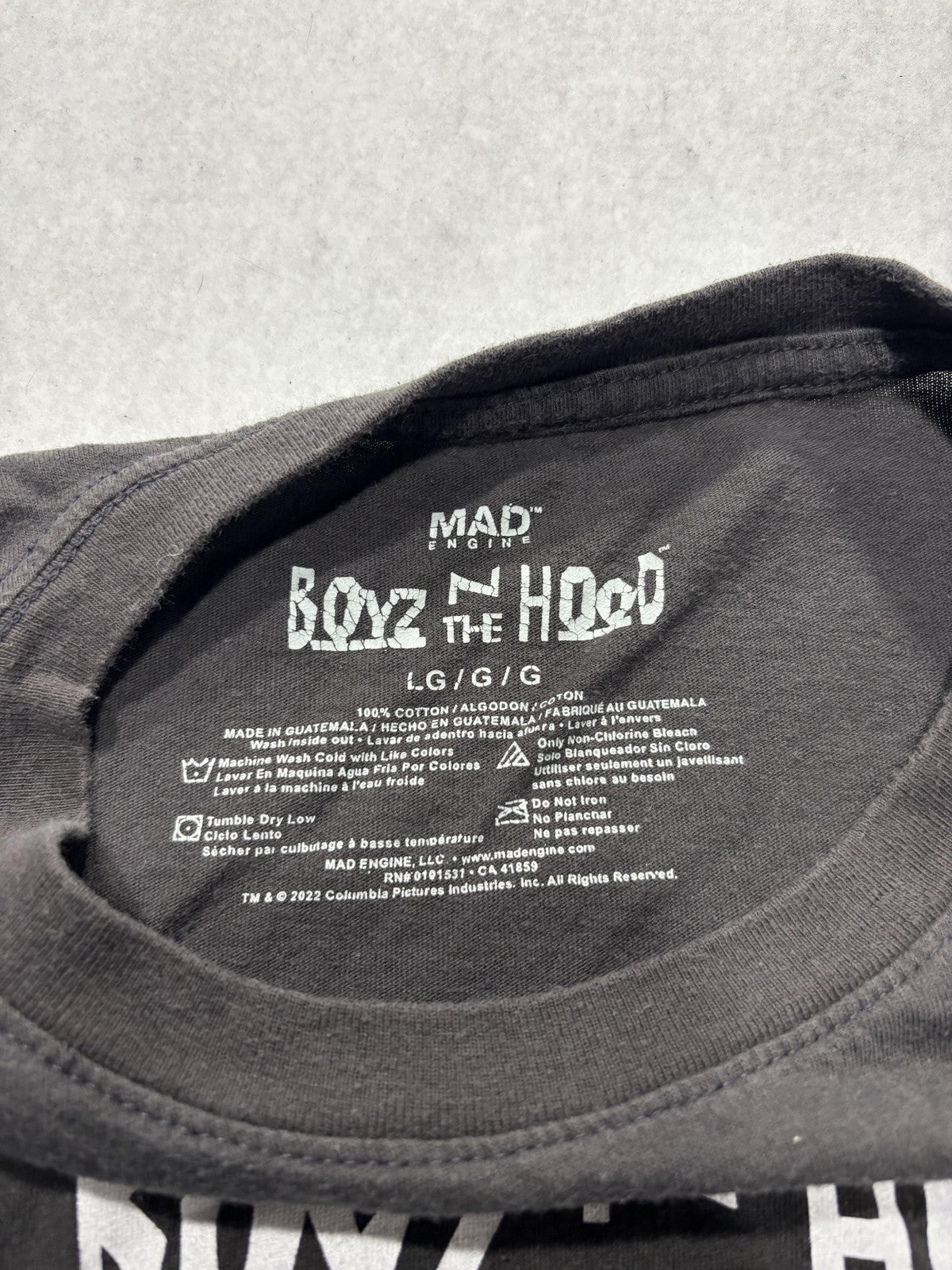 Mad Engine Boyz N The Hood Shirt Mens Large Black 1991 Movie Graphic Tee