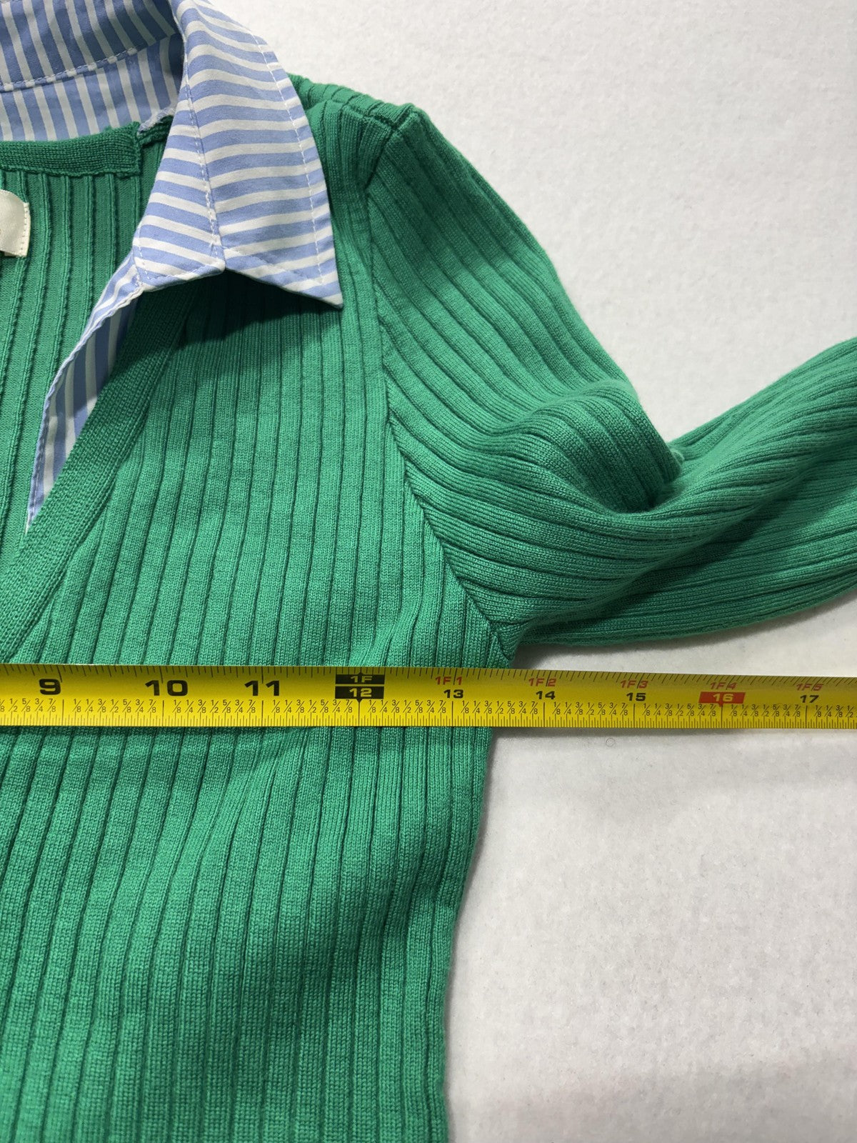 Maeve Cardigan Womens XXS Green Long Sleeve Button Front Knit Striped Cuff