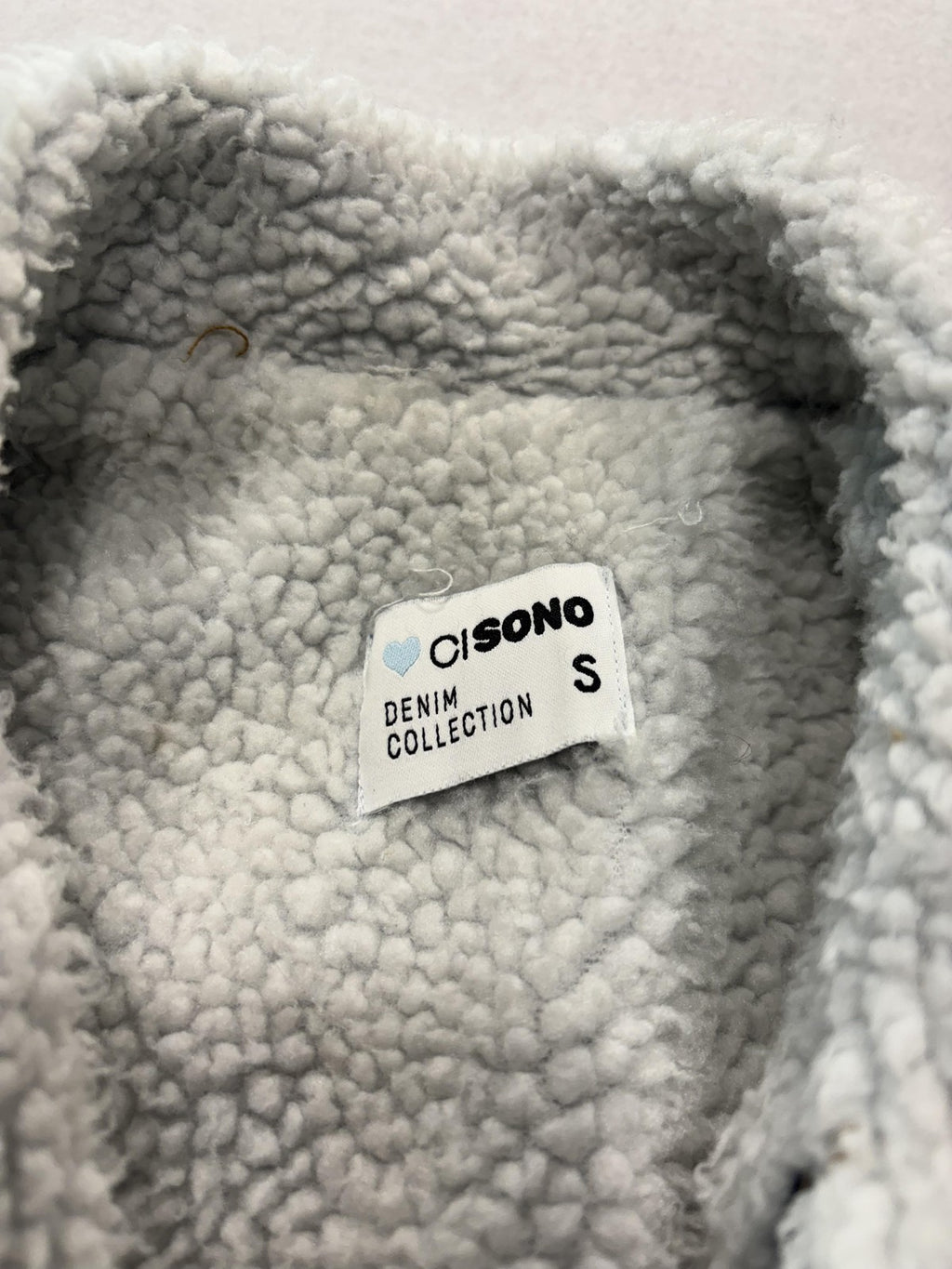 CI SONO Sherpa Lined Denim Jacket Juniors S Blue DJK939 Mid Length Trucker Coat