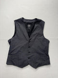 Armani Exchange Suit Vest Mens Large Gray Geometric Belted Back Formal 3 Piece