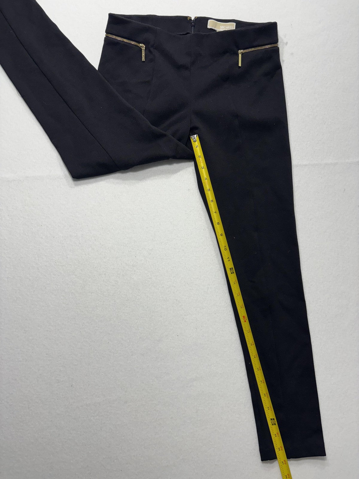 MICHAEL Michael Kors Pants Womens 6 Black Ponte Slim Ankle Zip Pocket Stretch