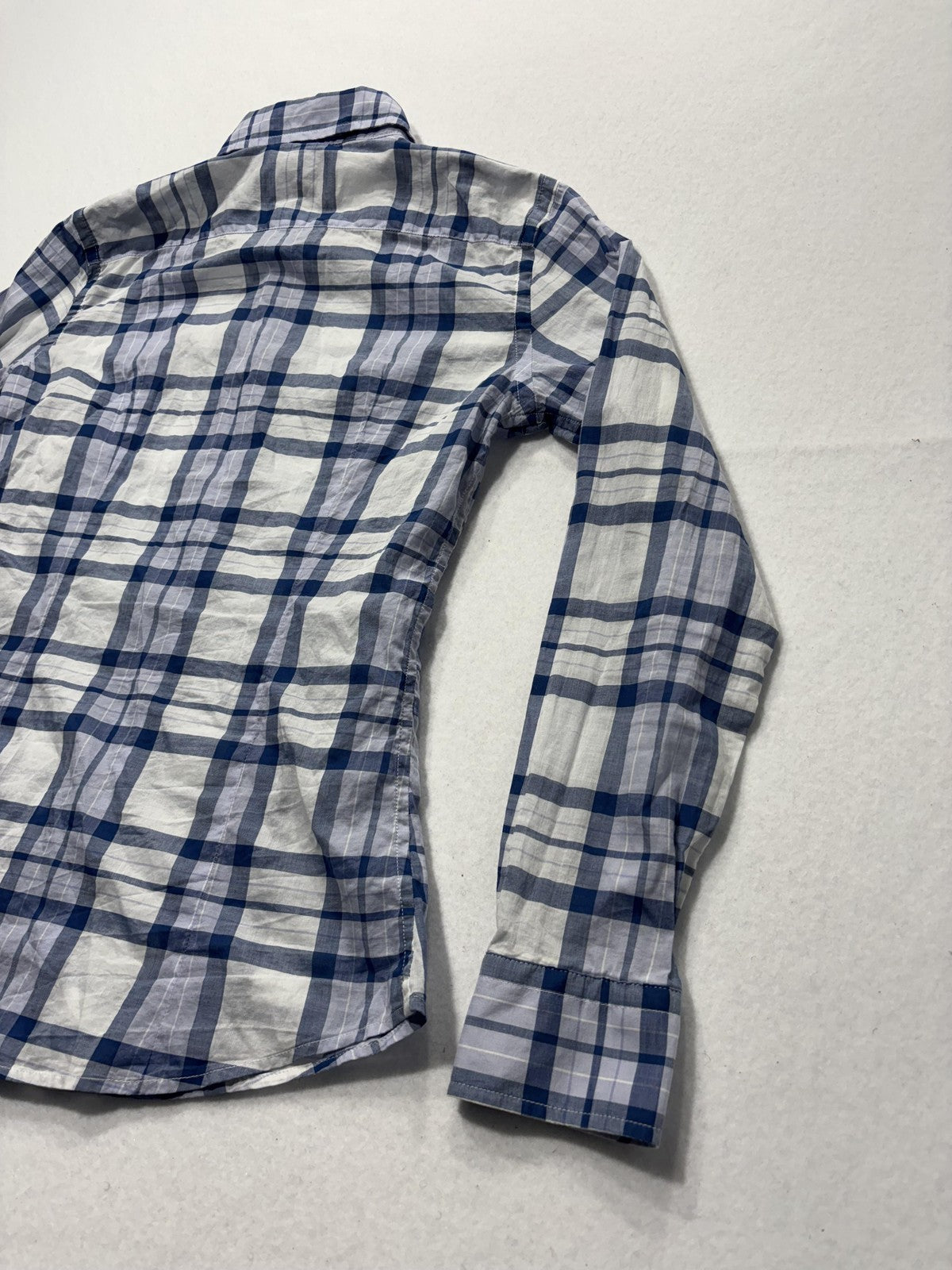 Banana Republic Shirt Womens XS Blue White Plaid Soft Wash Button Up Casual