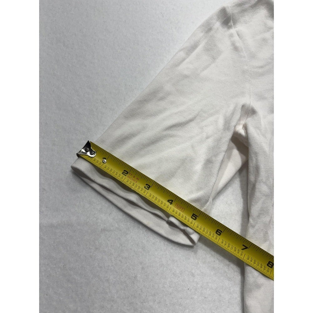 By Chico's Shirt Womens 1 White V Neck Short Sleeve Cotton Tee Basic Casual