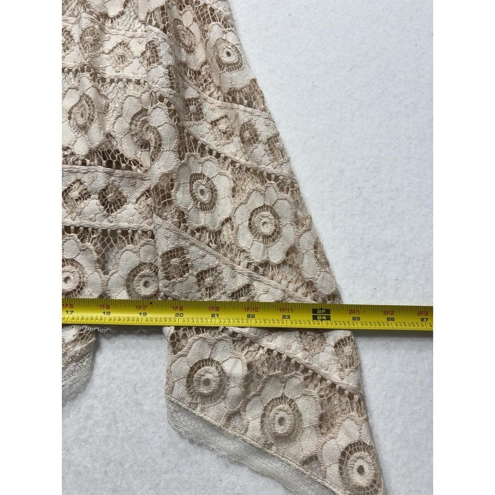 Free People Dress Womens 0 Beige Floral Lace Square Neck Asym Hem Sundress Boho