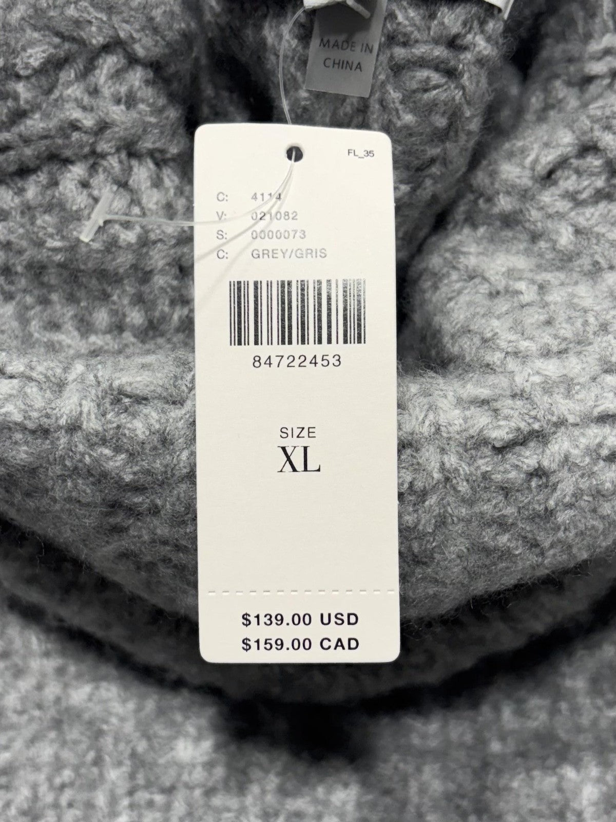 John + Jenn Sweater Womens XL Gray Turtleneck Waffle Knit Cape Poncho Layering