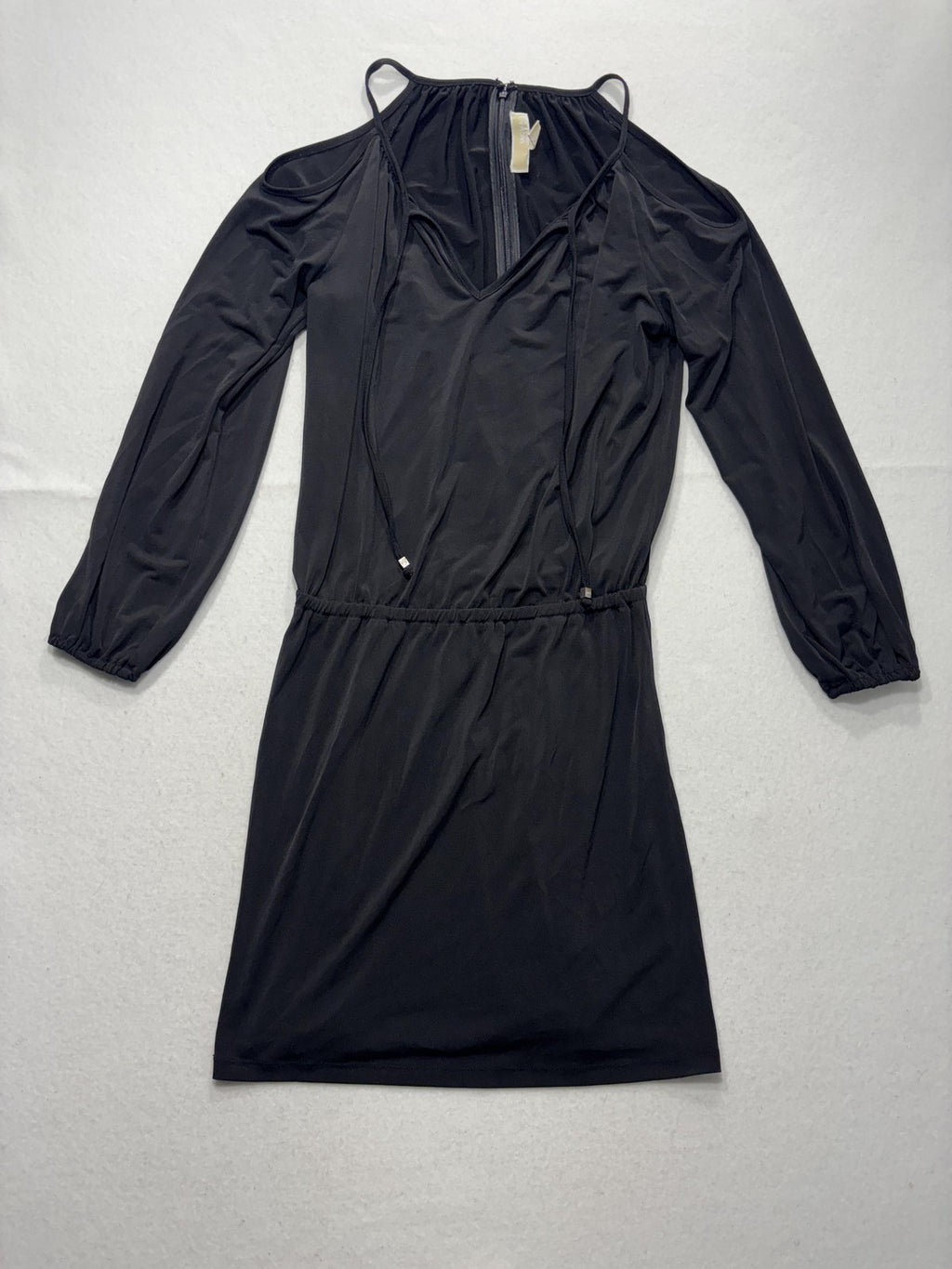 MICHAEL Michael Kors Dress Womens Large Black Halter Cold Shoulder Blouson Short