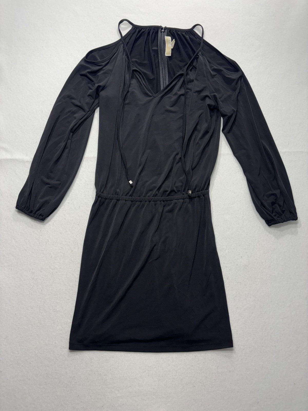 MICHAEL Michael Kors Dress Womens Large Black Halter Cold Shoulder Blouson Short