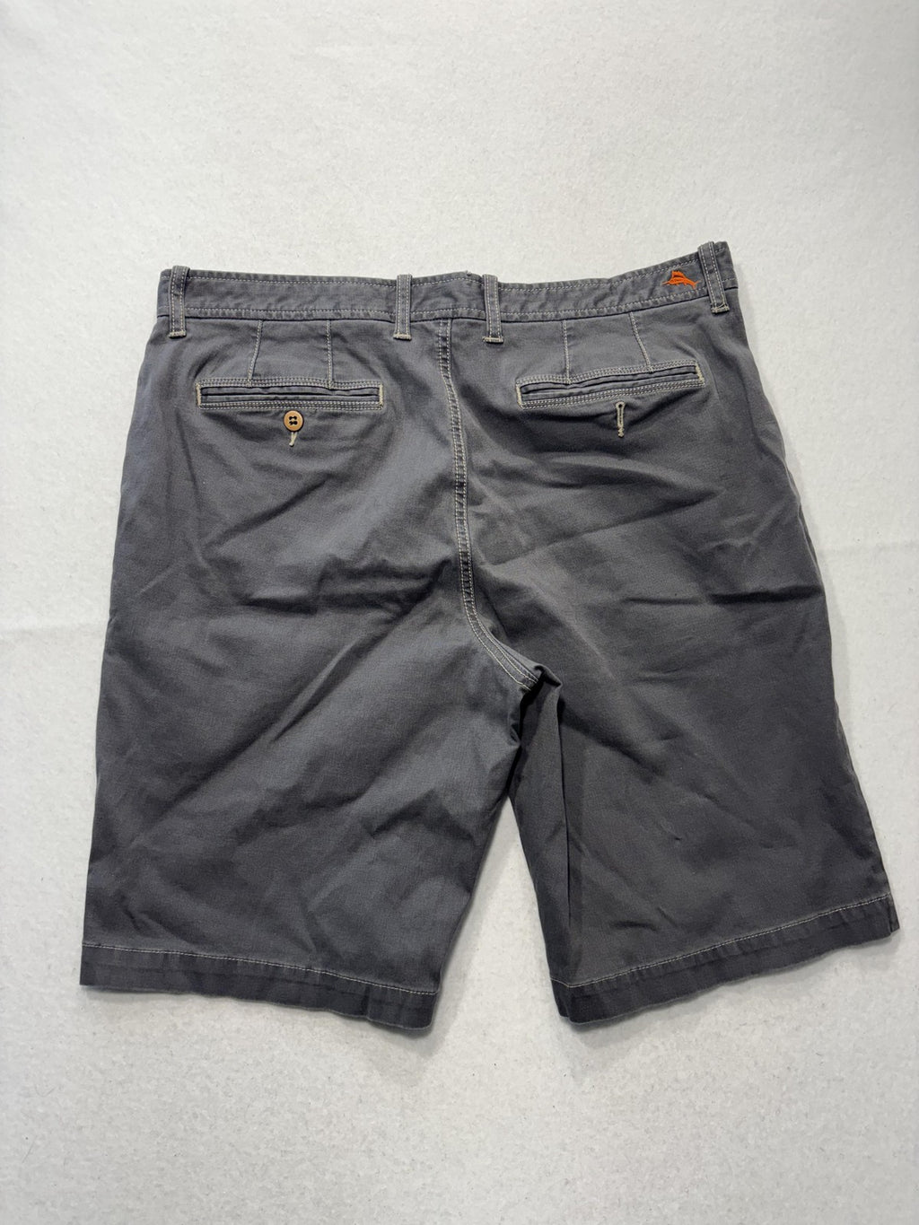 Tommy Bahama Chino Shorts Mens 36 Gray 10" Inseam Flat Front Canvas Casual
