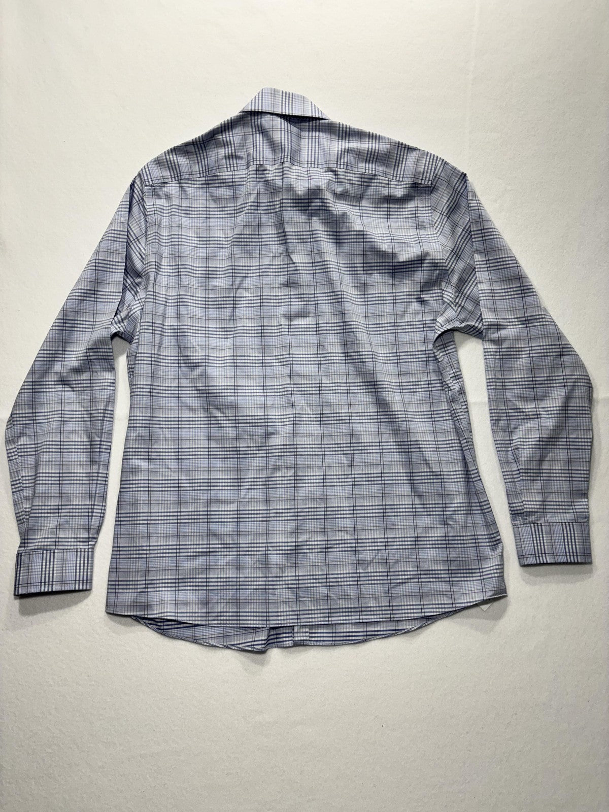 Michael Kors Dress Shirt Mens Large Blue Plaid Long Sleeve Non Iron Stretch