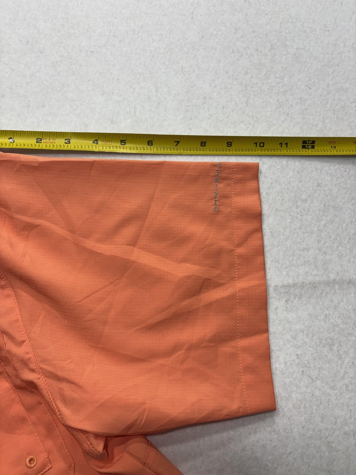 Columbia PFG Omni-Shade Shirt Mens Small Orange Short Sleeve Fishing Button Up