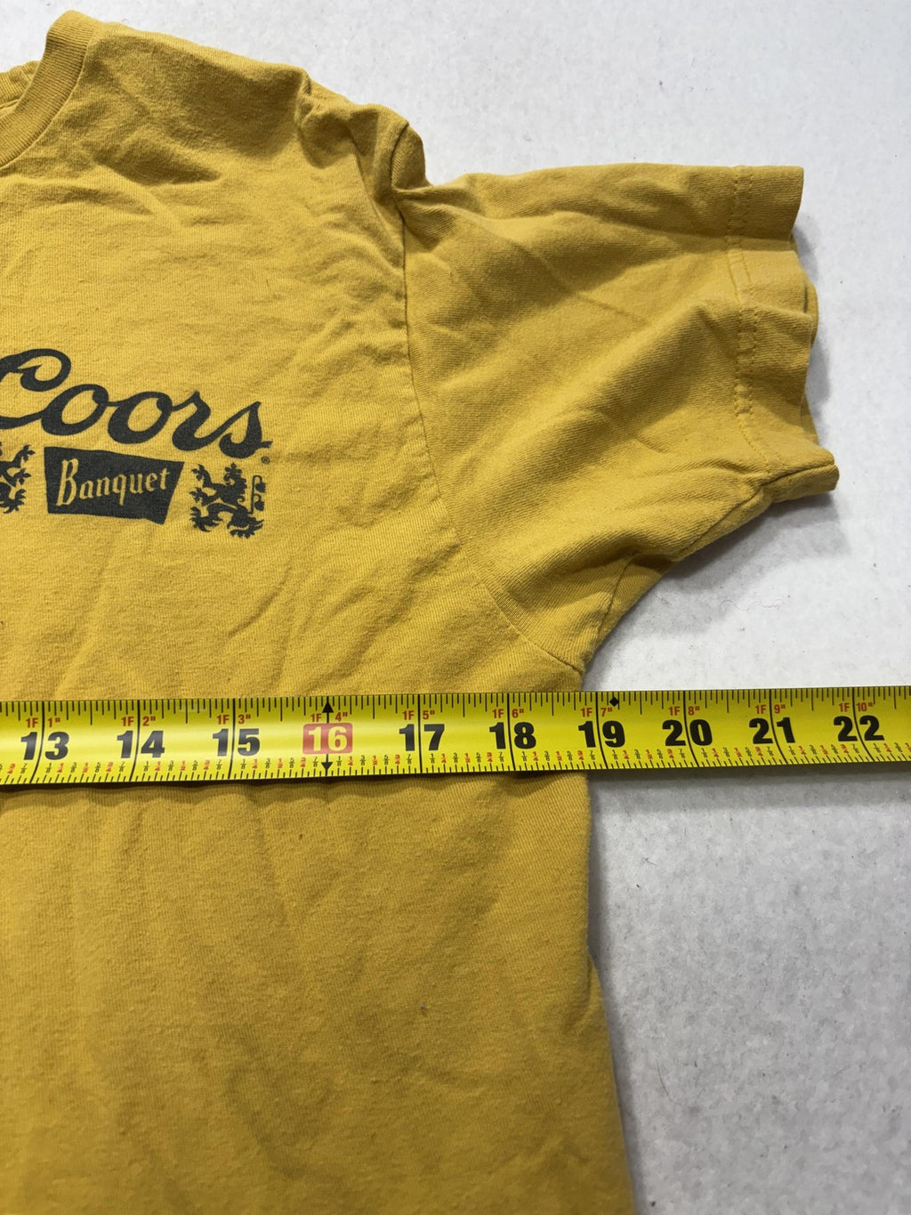Tee Luv Shirt Mens Medium Yellow Coors Banquet Beer Golden Colorado Graphic Tee