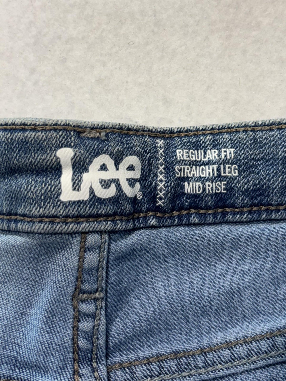 Lee Jeans Womens 16P Blue Medium Wash Mid Rise Straight Regular Stretch 34x29