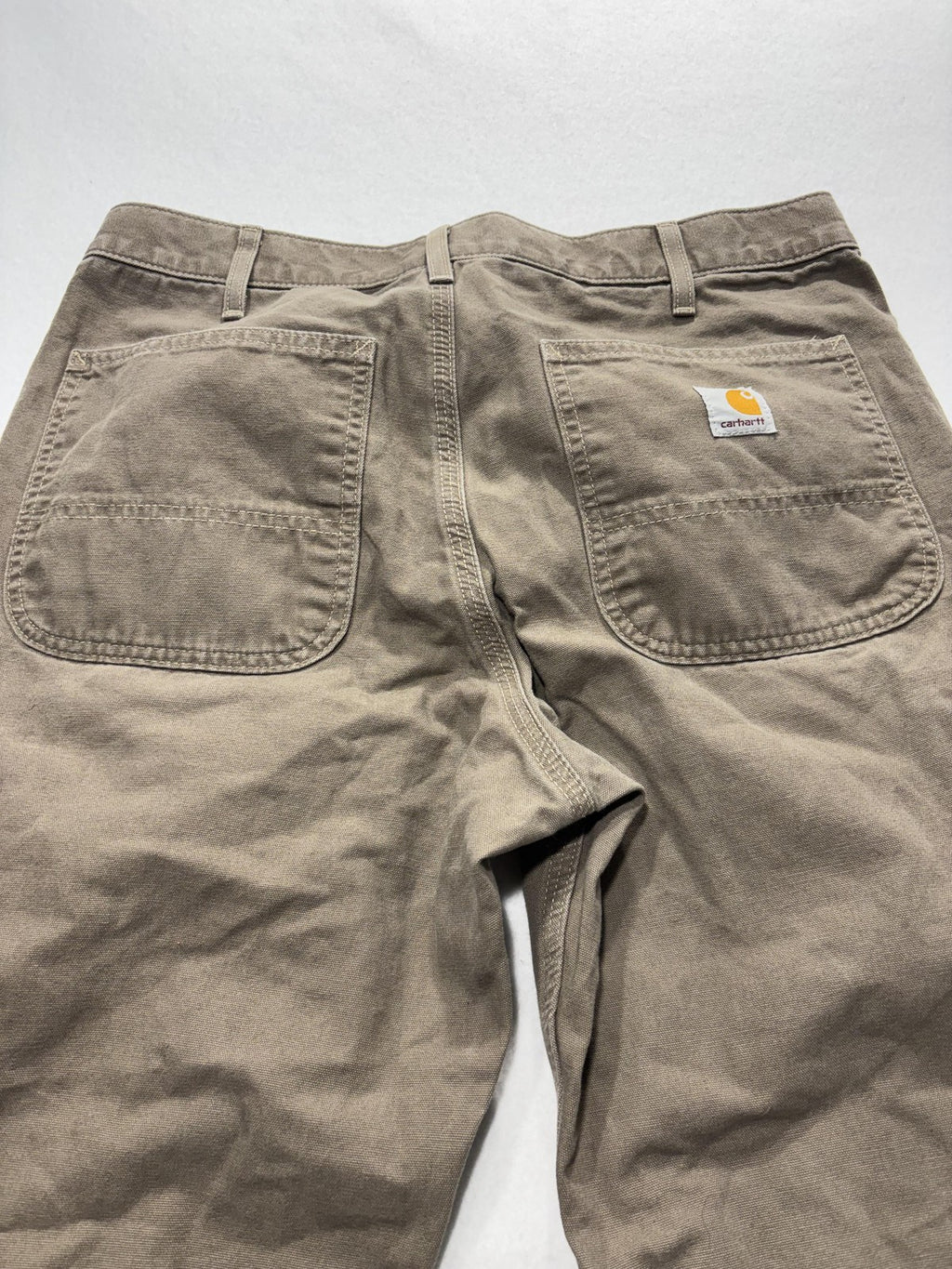 Carhartt Carpenter Pants Mens 32x34 Beige Relaxed Fit Canvas Workwear Casual