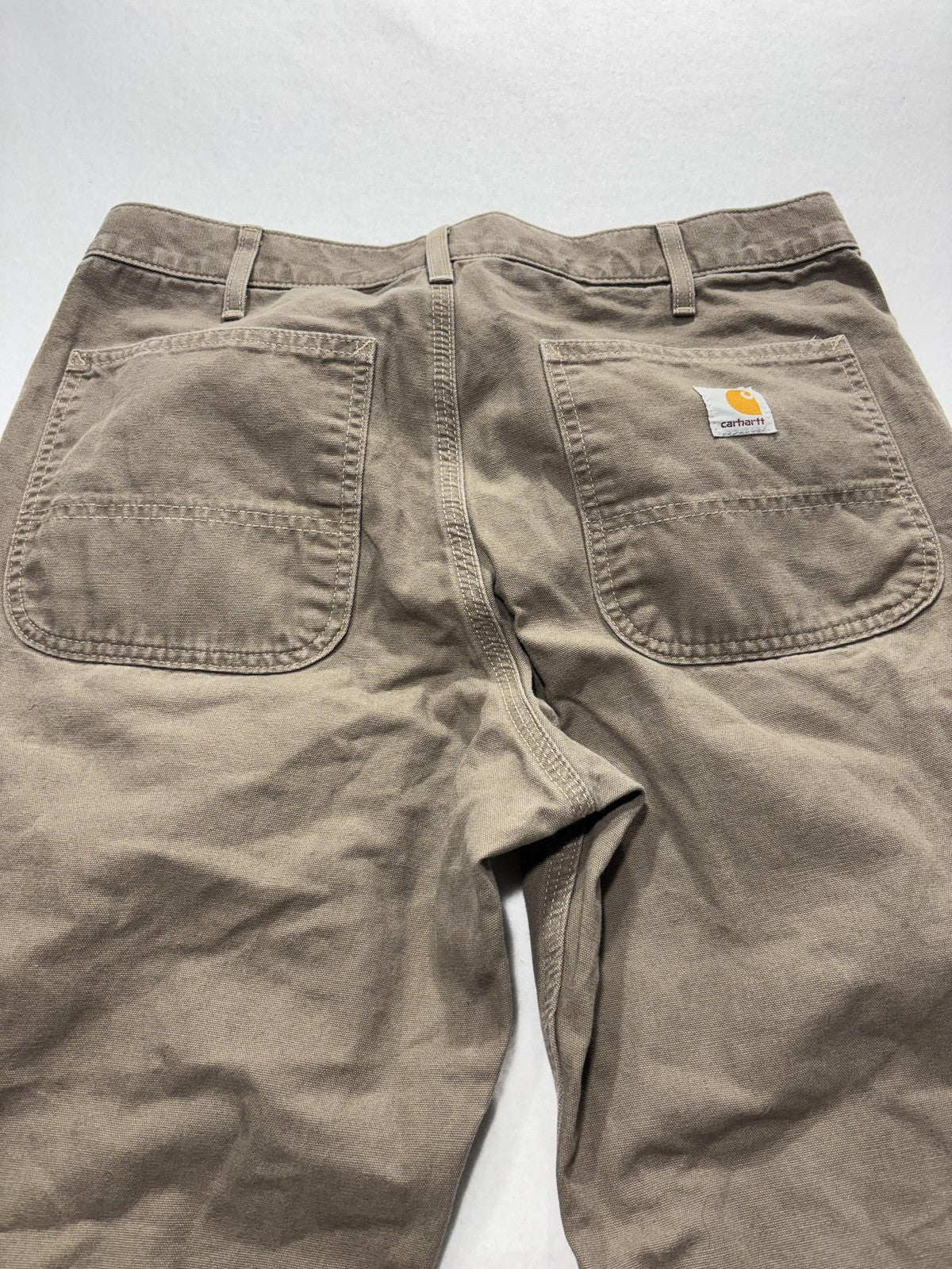 Carhartt Carpenter Pants Mens 32x34 Beige Relaxed Fit Canvas Workwear Casual