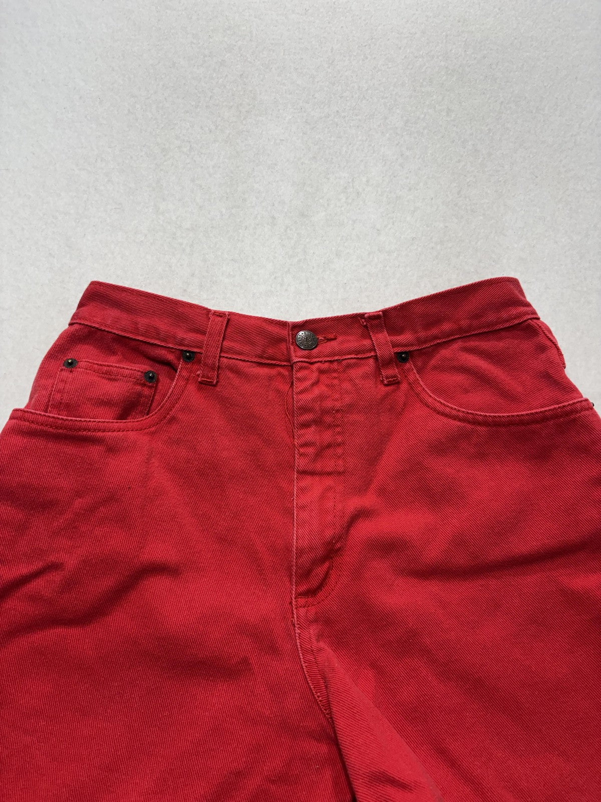Bill Blass Jeans Shorts Womens 6 Red Denim Mom High Rise 5 Pocket Casual Summer