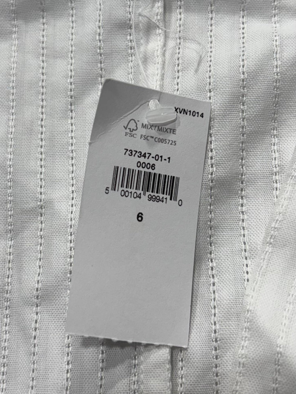 Banana Republic Top Womens 6 White Stripe Cropped Balloon Sleeve V Neck Blouse