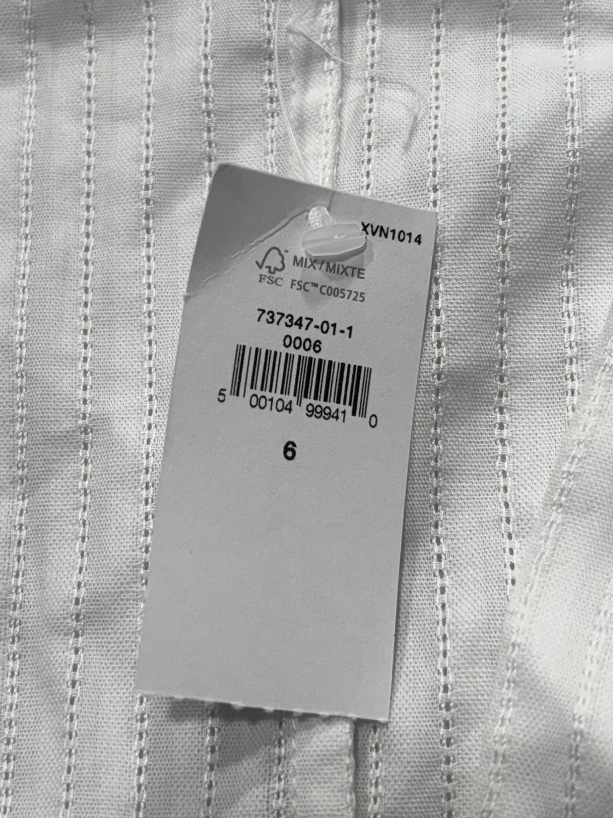 Banana Republic Top Womens 6 White Stripe Cropped Balloon Sleeve V Neck Blouse