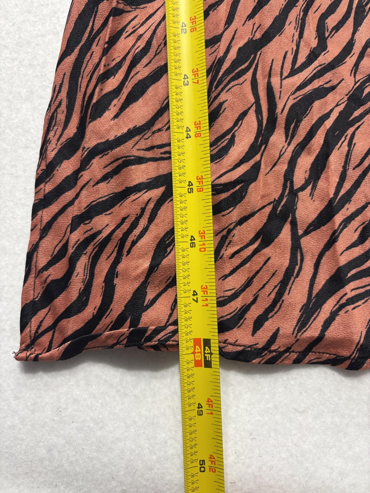 Anthropologie Slip Dress Womens XS Brown Animal Print Scoop Neck Strappy Midi