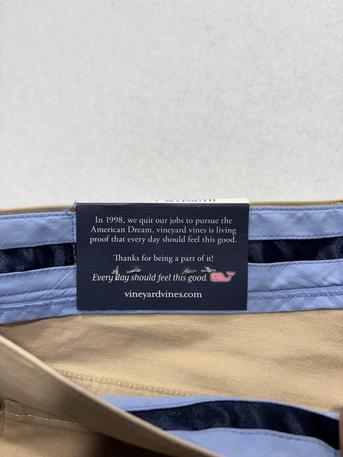 Vineyard Vines Chino Pants Mens 36x30 Beige Leeward Luxe 5-Pocket Stretch Casual