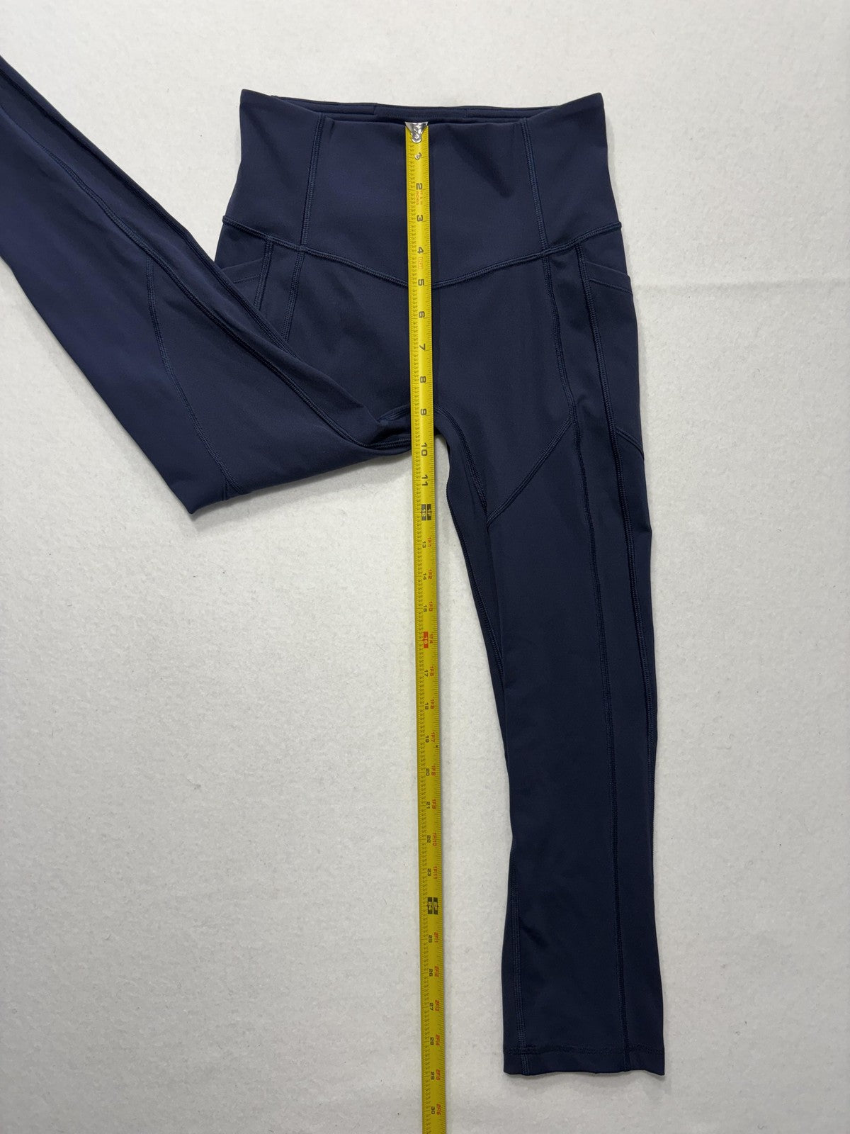 Lululemon Leggings Womens 4 Blue High Rise Cropped 24" Inseam Pocket Stretch