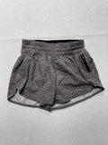 Lululemon Running Shorts Womens 6 Gray 2.5" Inseam Zip Pocket Lined Athletic