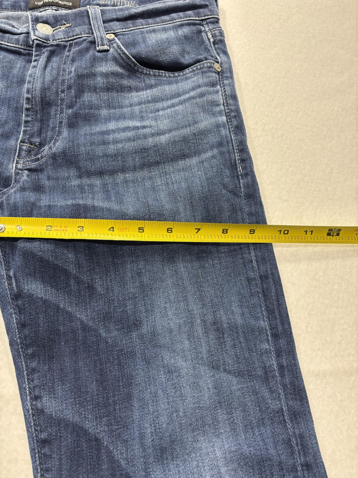 7 For All Mankind Slimmy Jeans Mens 30x31 Blue Slim Straight Stretch Denim Luxe